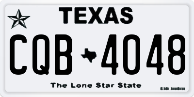 TX license plate CQB4048