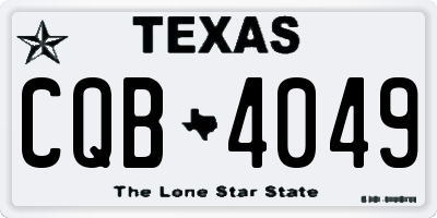 TX license plate CQB4049