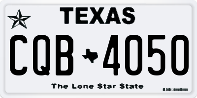 TX license plate CQB4050