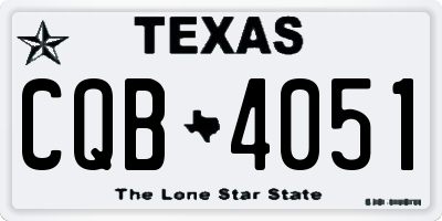 TX license plate CQB4051