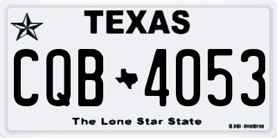 TX license plate CQB4053