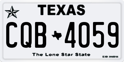 TX license plate CQB4059