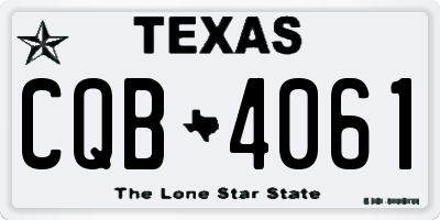 TX license plate CQB4061