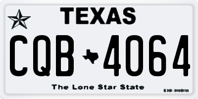 TX license plate CQB4064