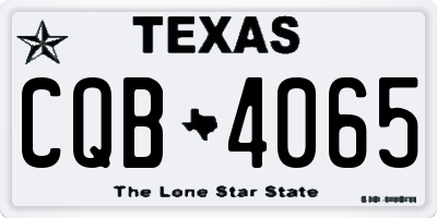 TX license plate CQB4065