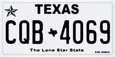 TX license plate CQB4069