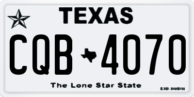 TX license plate CQB4070