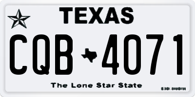 TX license plate CQB4071