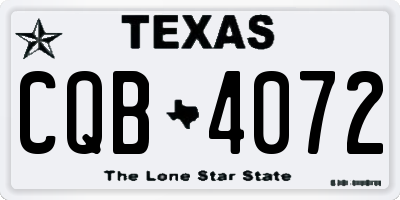 TX license plate CQB4072