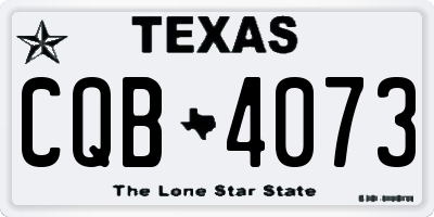 TX license plate CQB4073