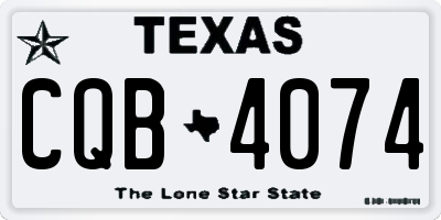TX license plate CQB4074