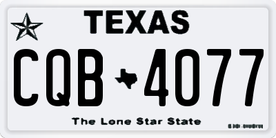 TX license plate CQB4077