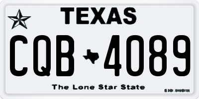 TX license plate CQB4089