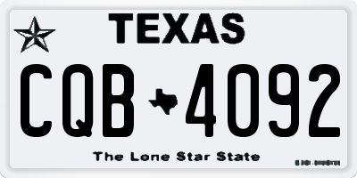 TX license plate CQB4092