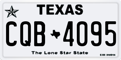 TX license plate CQB4095