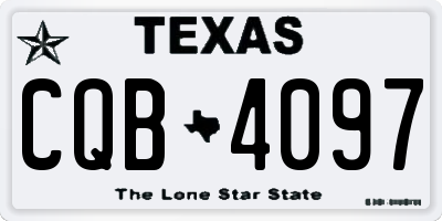 TX license plate CQB4097