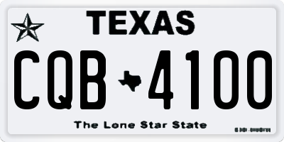 TX license plate CQB4100