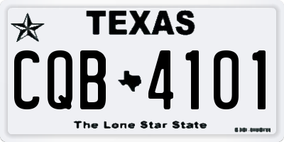 TX license plate CQB4101