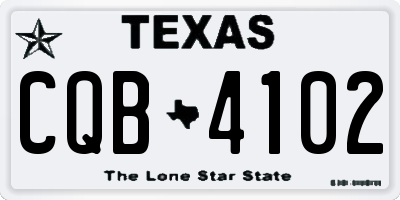 TX license plate CQB4102