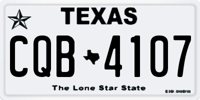 TX license plate CQB4107