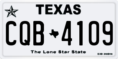 TX license plate CQB4109