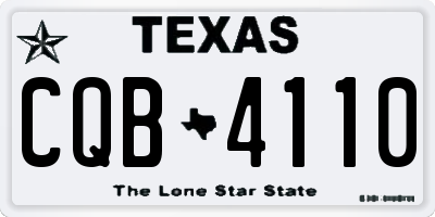 TX license plate CQB4110