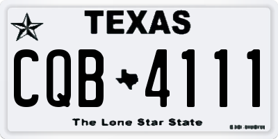 TX license plate CQB4111