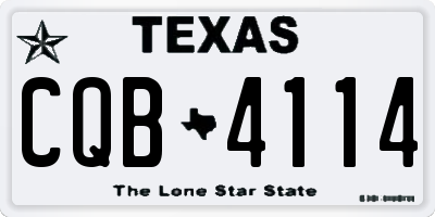 TX license plate CQB4114
