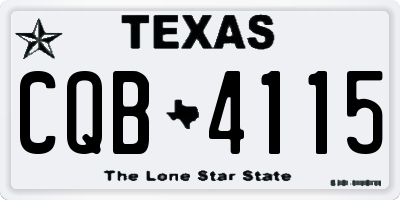 TX license plate CQB4115
