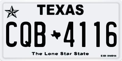 TX license plate CQB4116
