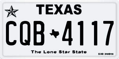 TX license plate CQB4117