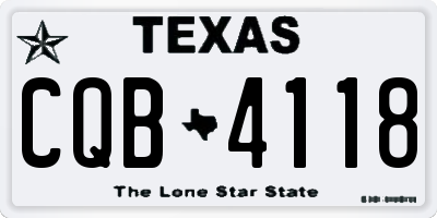 TX license plate CQB4118