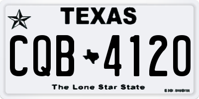 TX license plate CQB4120