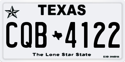 TX license plate CQB4122