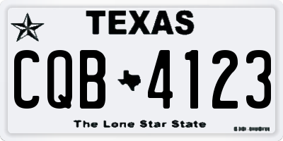 TX license plate CQB4123