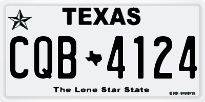 TX license plate CQB4124