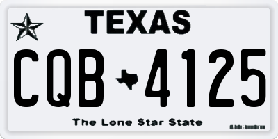 TX license plate CQB4125