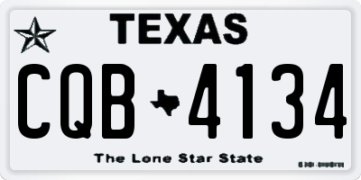 TX license plate CQB4134