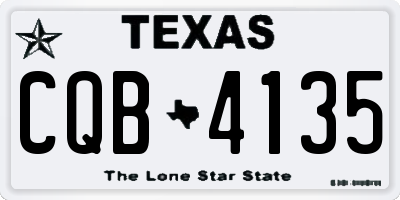 TX license plate CQB4135