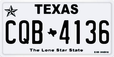 TX license plate CQB4136