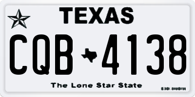 TX license plate CQB4138