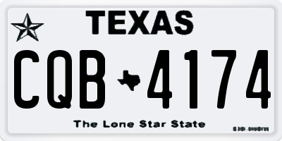 TX license plate CQB4174