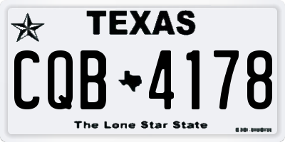 TX license plate CQB4178