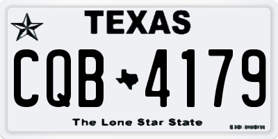 TX license plate CQB4179