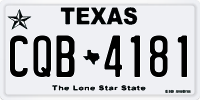 TX license plate CQB4181