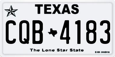 TX license plate CQB4183