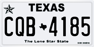 TX license plate CQB4185