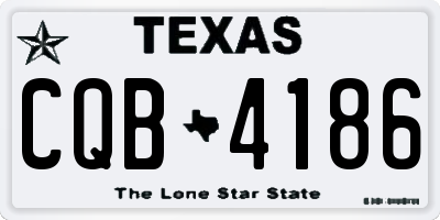 TX license plate CQB4186