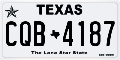 TX license plate CQB4187