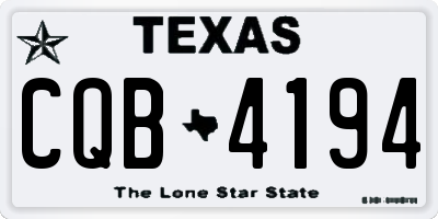TX license plate CQB4194